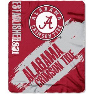 Alabama Crimson Tide Official NCAA 50 x 60 Fleece Throw Blanket Roll Tide